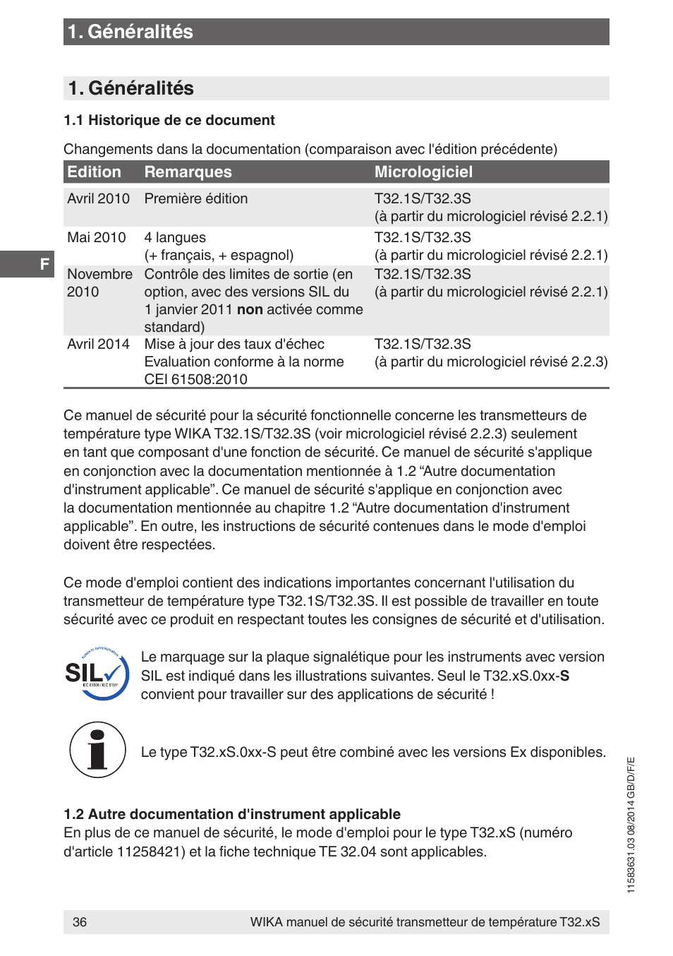Généralités | WIKA T32.xS User Manual | Page 36 / 64 | Original mode