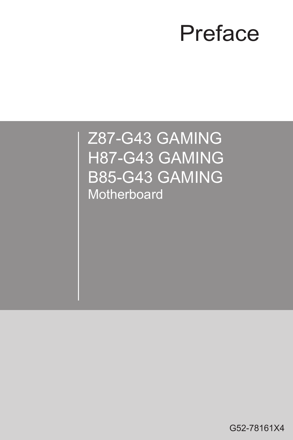 MSI Z87-G43 GAMING User Manual | 110 pages