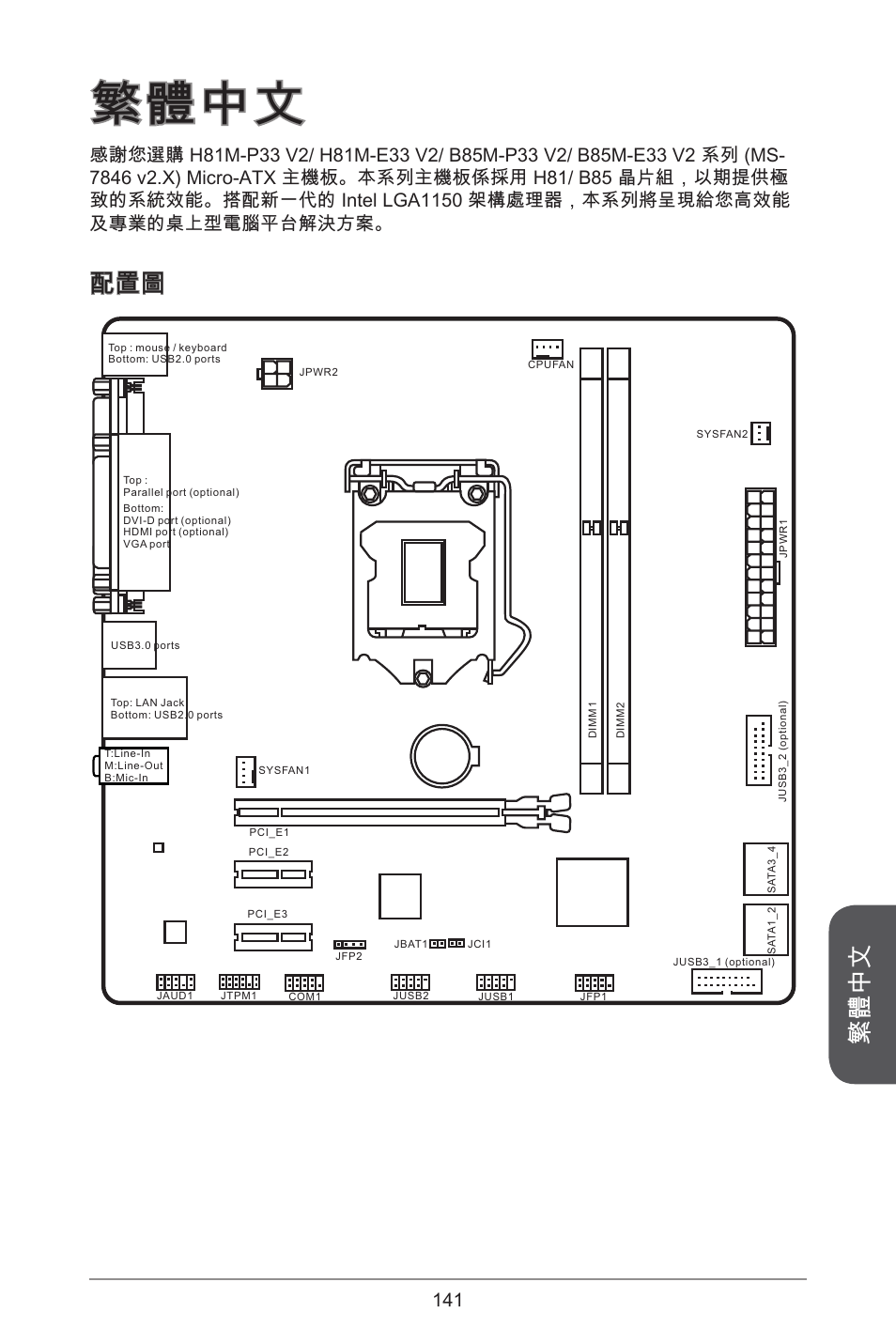 繁體中文 | MSI H81M-E33 V2 User Manual | Page 141 / 182 | Original mode