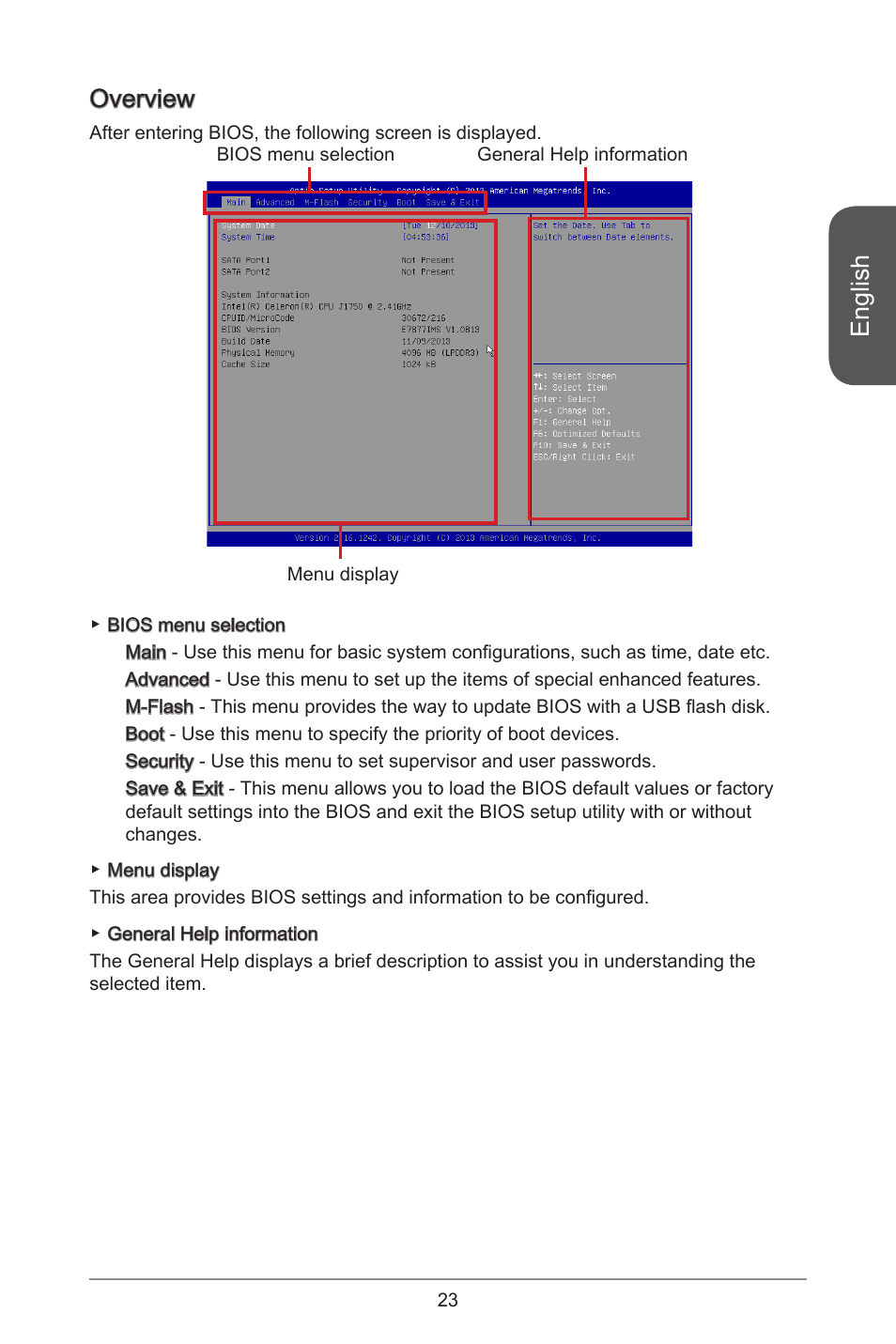 English, Overview | MSI J1900I User Manual | Page 23 / 122 | Original mode