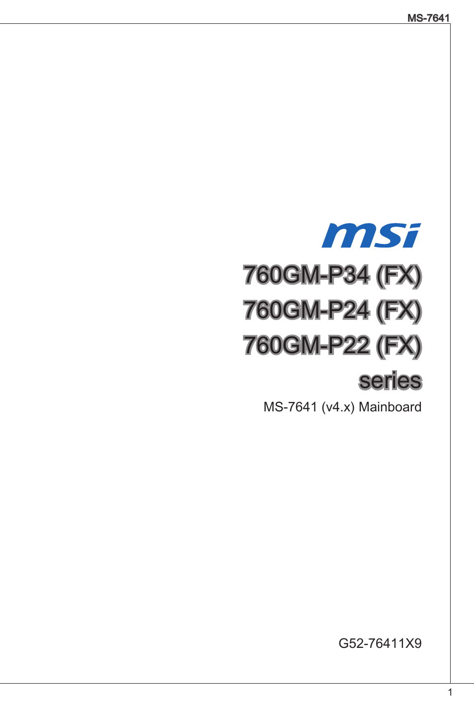 MSI 760GM-P34 (FX) User Manual | 171 pages