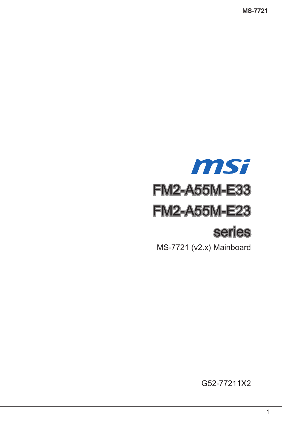 MSI FM2-A55M-E33 User Manual | 204 pages