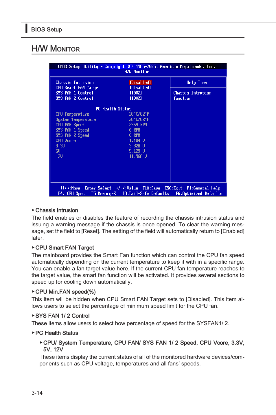 H/w monitor, H/w mon tor -14, H/w m | MSI H55M-P33 User Manual | Page 50 /  88