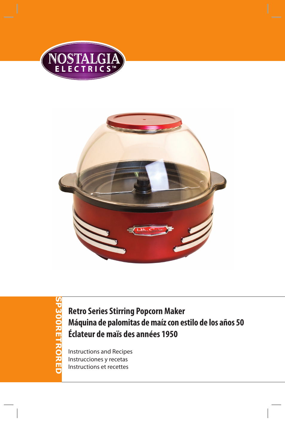 Nostalgia Electrics SP300 RETRO RED User Manual | Page 2 / 30