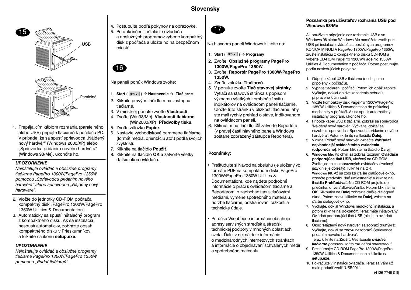 Slovensky | Konica Minolta PagePro 1350W User Manual | Page 12 / 22