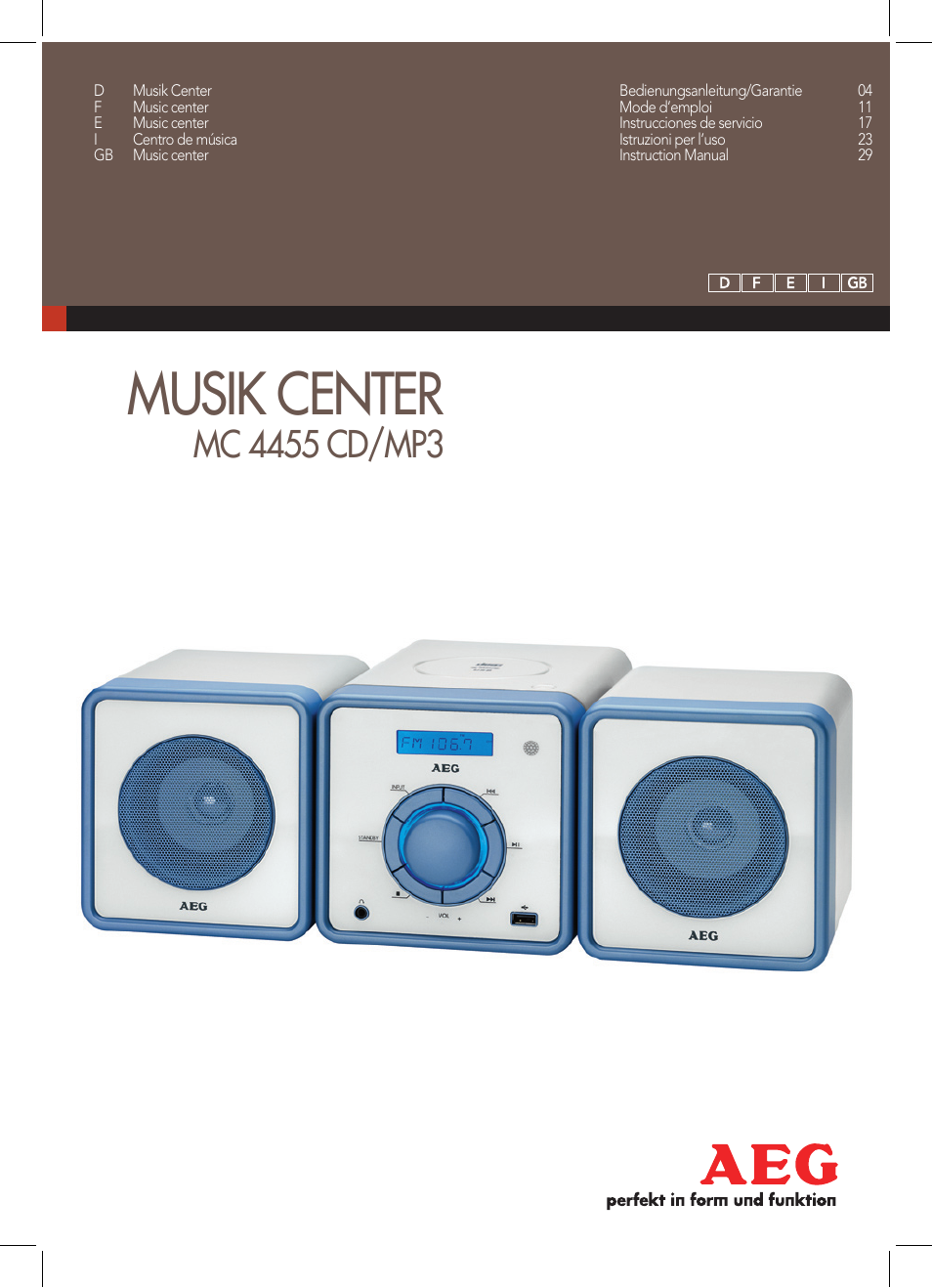 AEG MC 4455 CD-MP3 User Manual | 38 pages