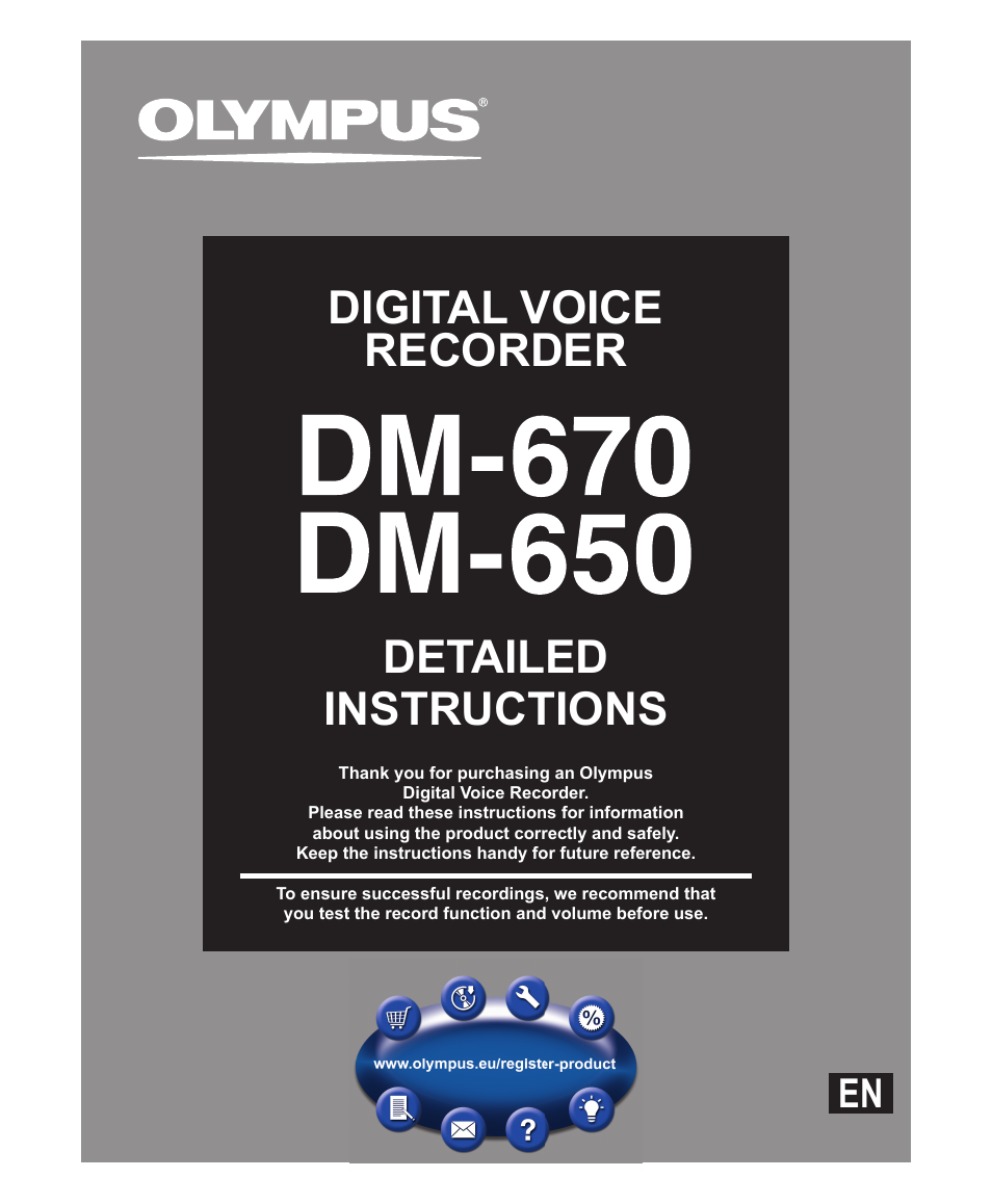 Olympus DM-650 User Manual | 113 pages | Also for: DM-670
