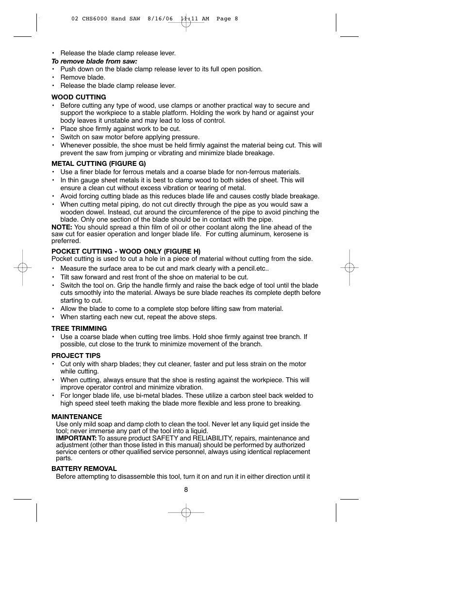 Black Decker CHS6000 User Manual Page 8 34