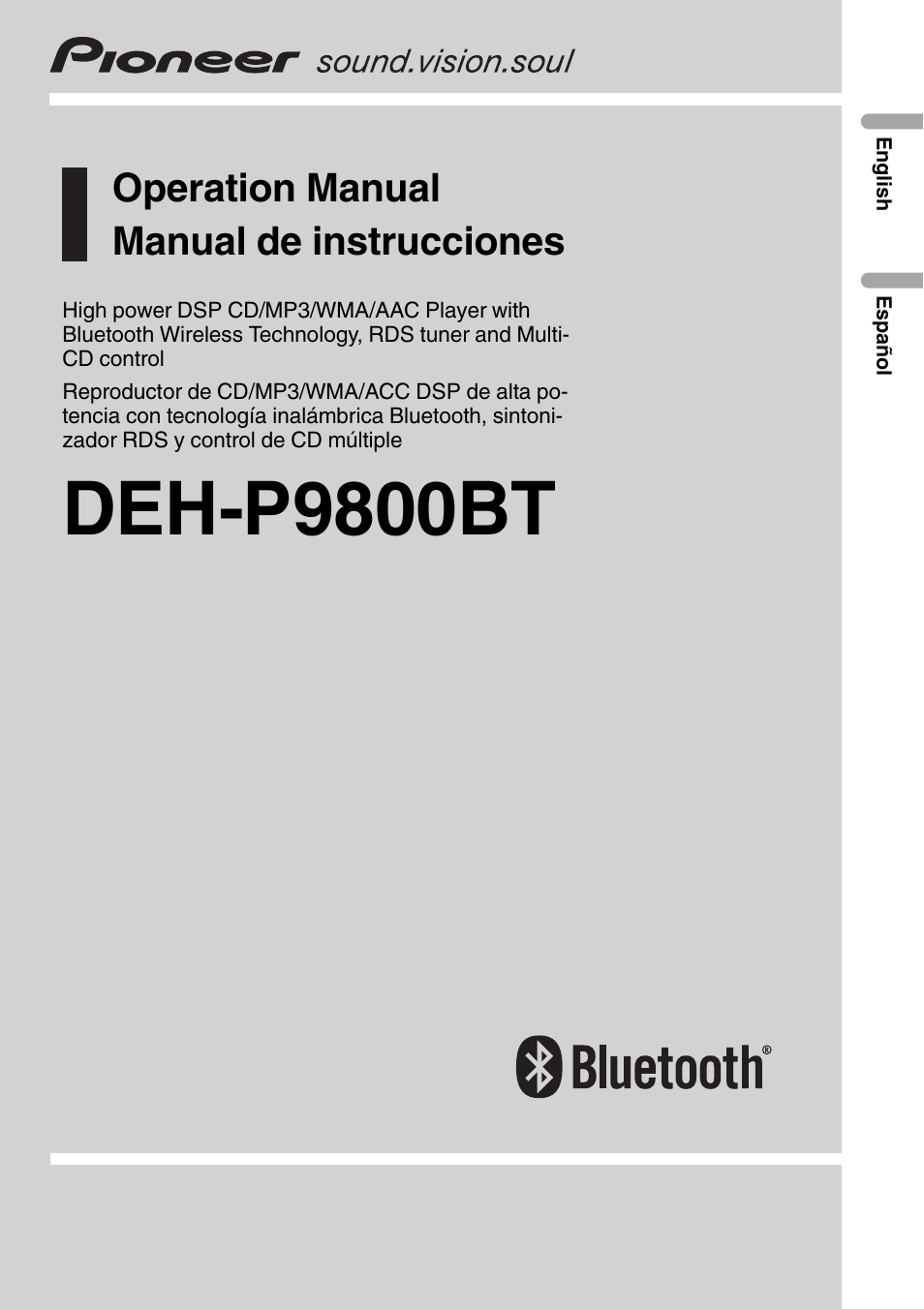 Pioneer DEH-P9800BT User Manual | 233 pages