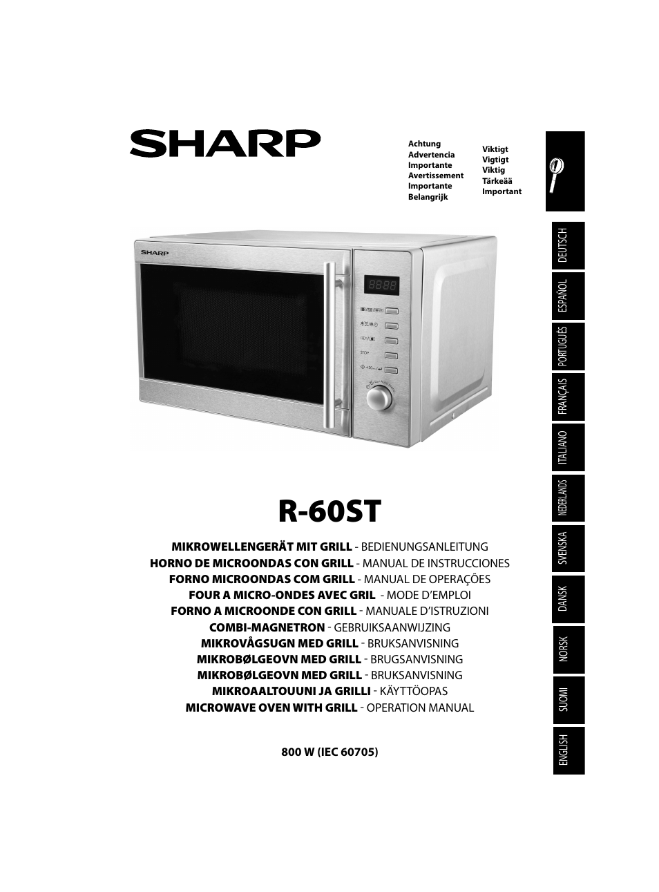 Sharp R-60STE User Manual | 180 pages | Also for: R-60STW