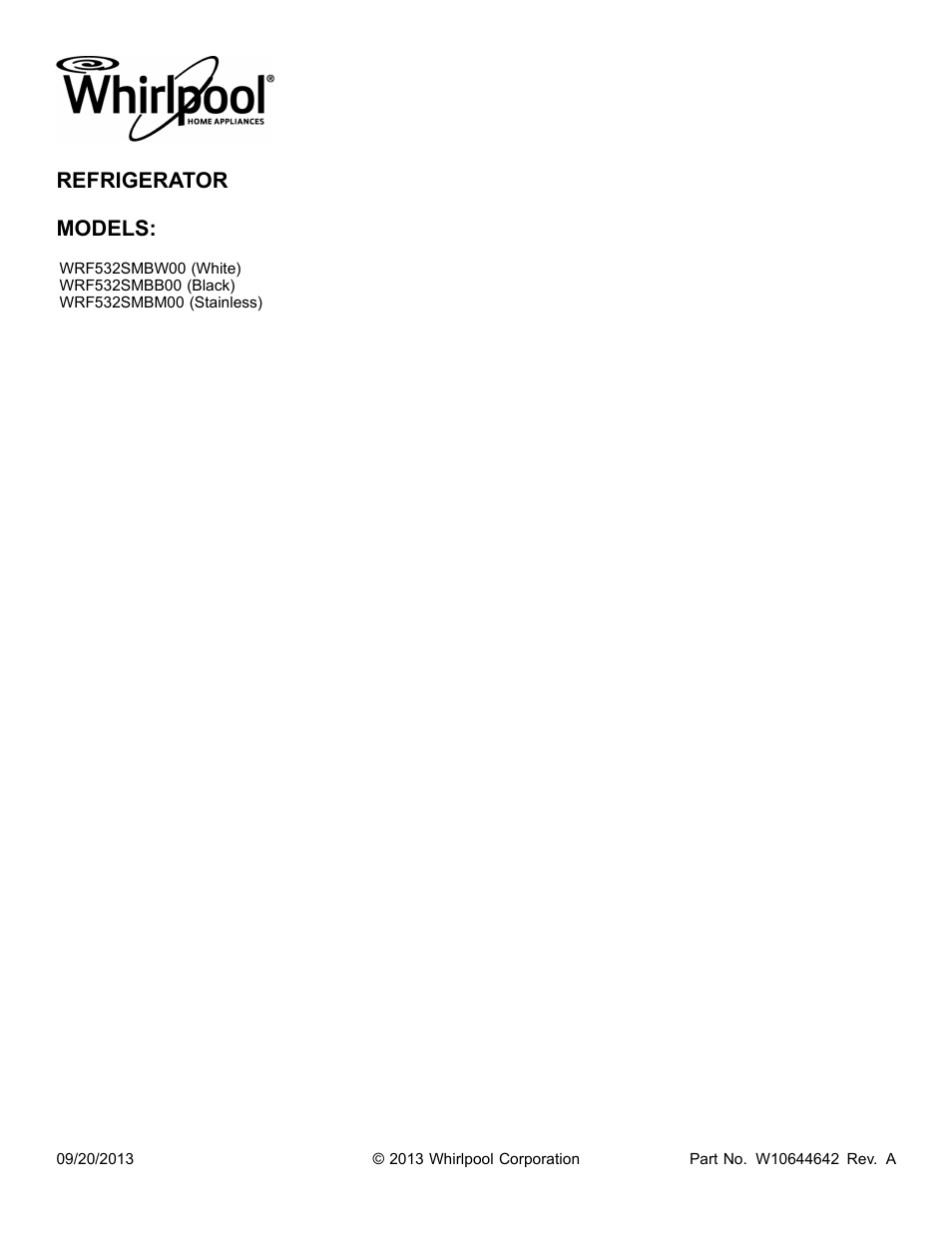 Whirlpool WRF532SMBM User Manual | 18 pages