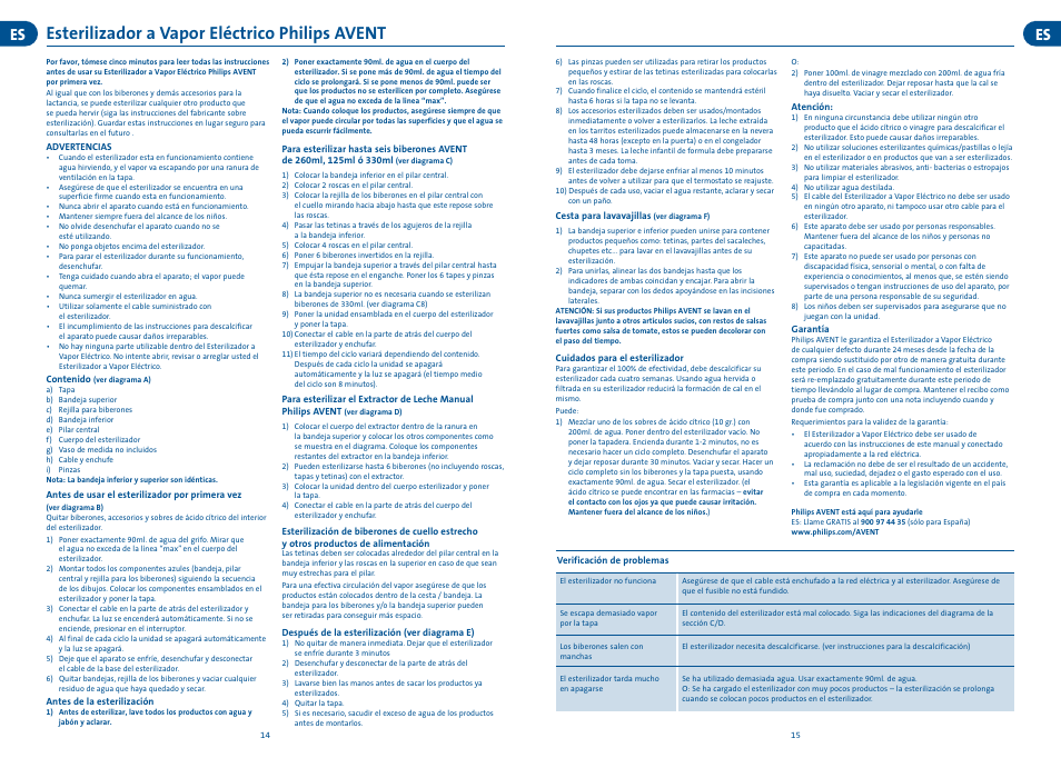 Esterilizador a vapor eléctrico philips avent | Philips AVENT Kit de inicio  de esterilizador eléctrico User Manual | Page 8 / 17 | Original mode