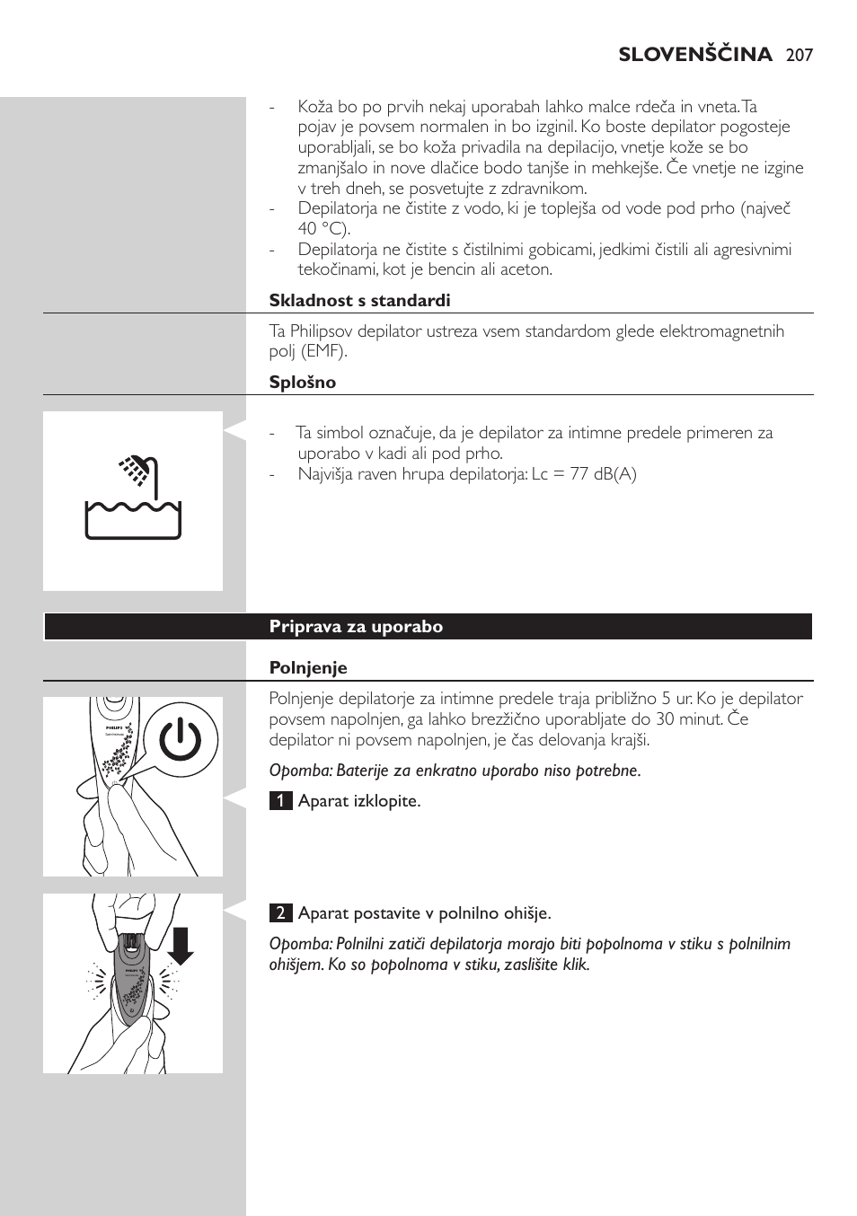Philips Satin Intimate Depiladora para las zonas íntimas User Manual | Page  207 / 232