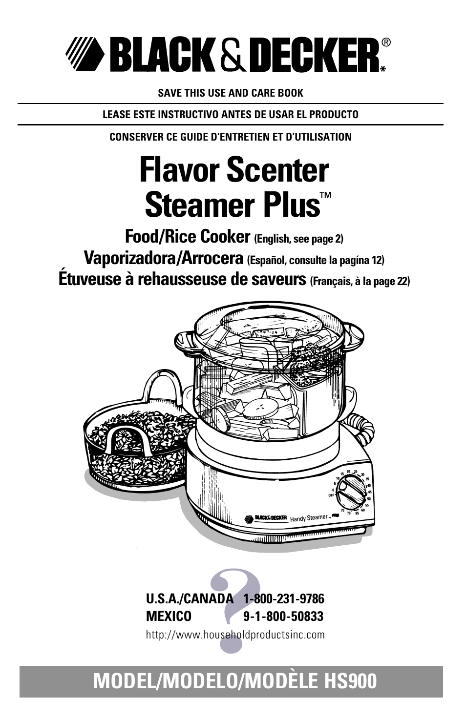 User manual Black & Decker Flavor Scenter Steamer HS1776 (English
