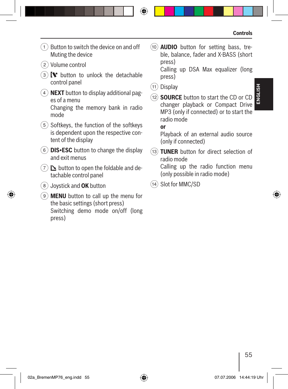 Blaupunkt BREMEN MP76 User Manual | Page 3 / 55 | Original mode