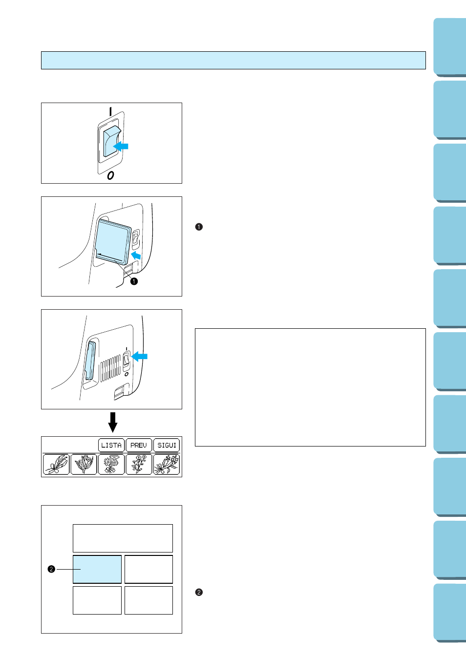 Selección de patrones de una tarjeta de memoria, Importante | Brother PE 150  User Manual | Page 115 / 146 | Original mode