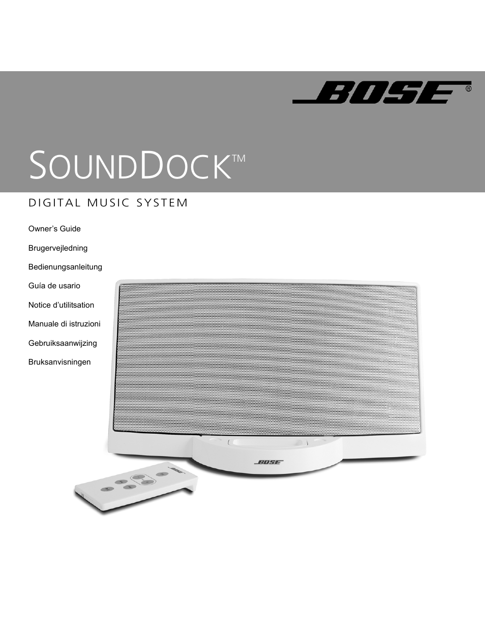 Bose SoundDock User Manual | 72 pages