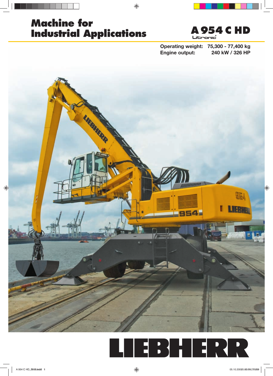 Liebherr A 954 C HD Litronic Material Handler User Manual | 28 pages