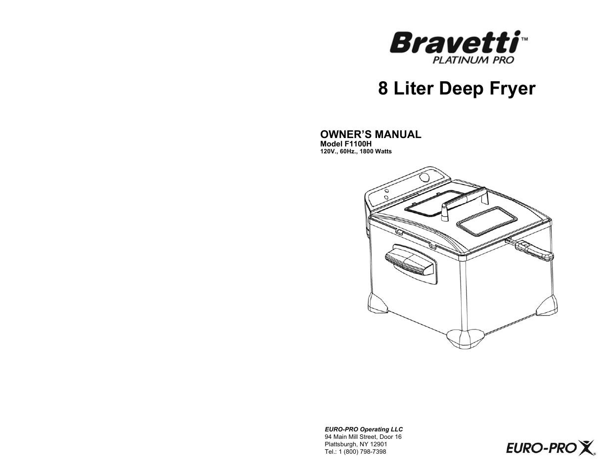 Bravetti PLATINUM PRO F1100H User Manual | 6 pages