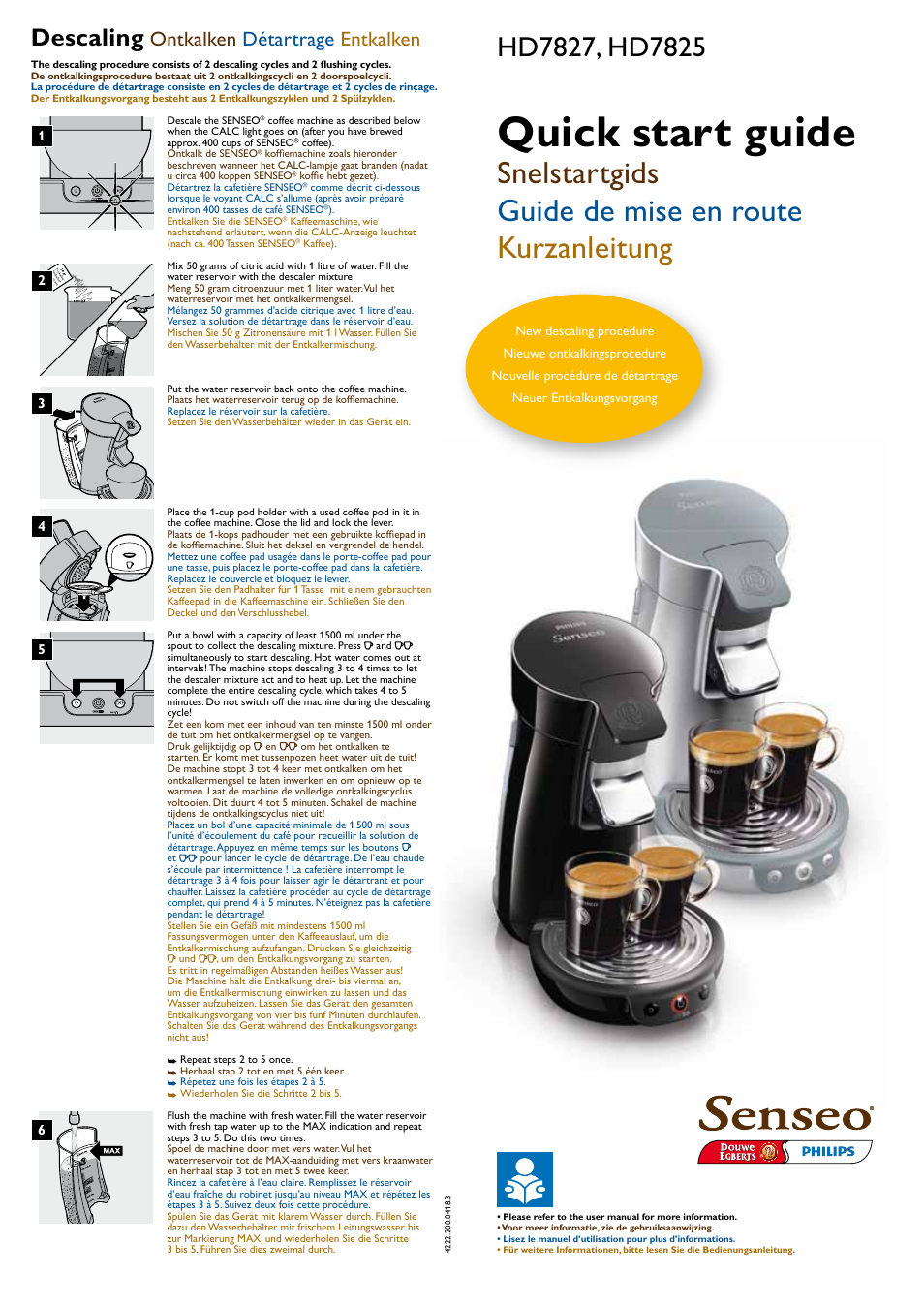 Philips SENSEO® Viva Café Kaffeepadmaschine User Manual | 2 pages | Also  for: SENSEO® Kaffeepadmaschine