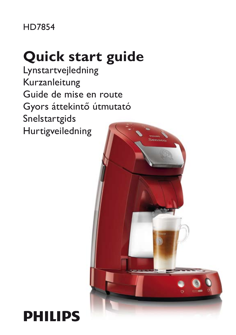 Philips SENSEO® Latte Select Kaffeepadmaschine User Manual | 9 pages