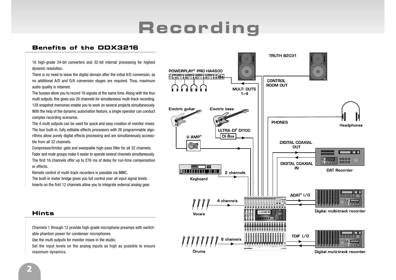 Behringer DDX3216 User Manual | Page 2 / 12 | Original mode