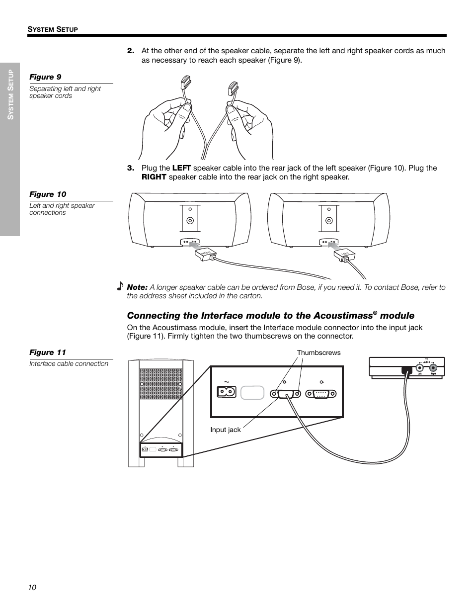 Connecting the interface module to the acoustimass, Module | Bose Cinemate  Digital Home Theater Speaker System User Manual | Page 10 / 24 | Original  mode