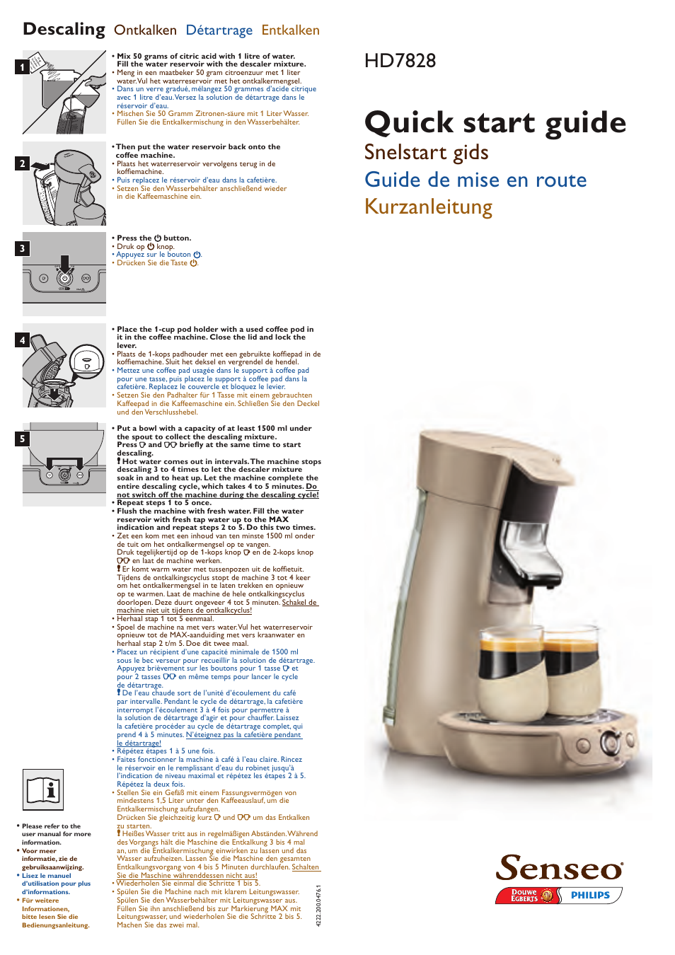 Philips SENSEO® Viva Café Kaffeepadmaschine User Manual | 2 pages |  Original mode