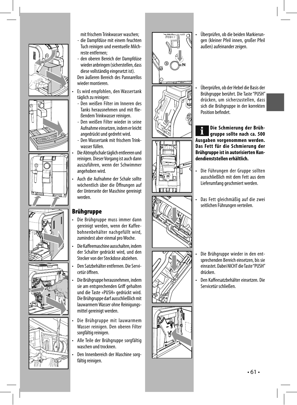 Brühgruppe | Philips Saeco Syntia Kaffeevollautomat User Manual | Page 61 /  96 | Original mode