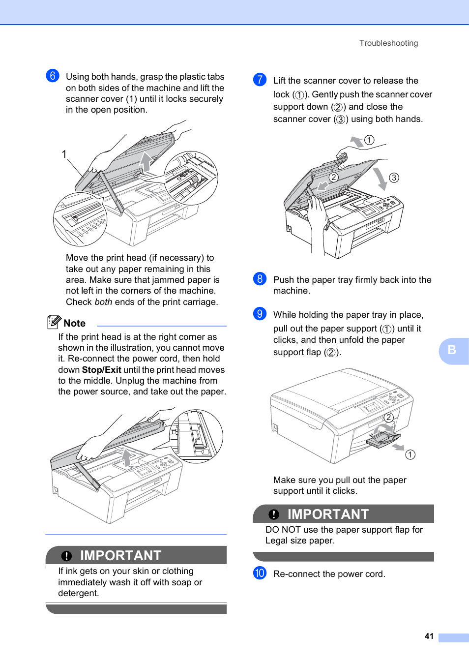 Important | Brother DCP-J125 User Manual | Page 55 / 83 | Original mode