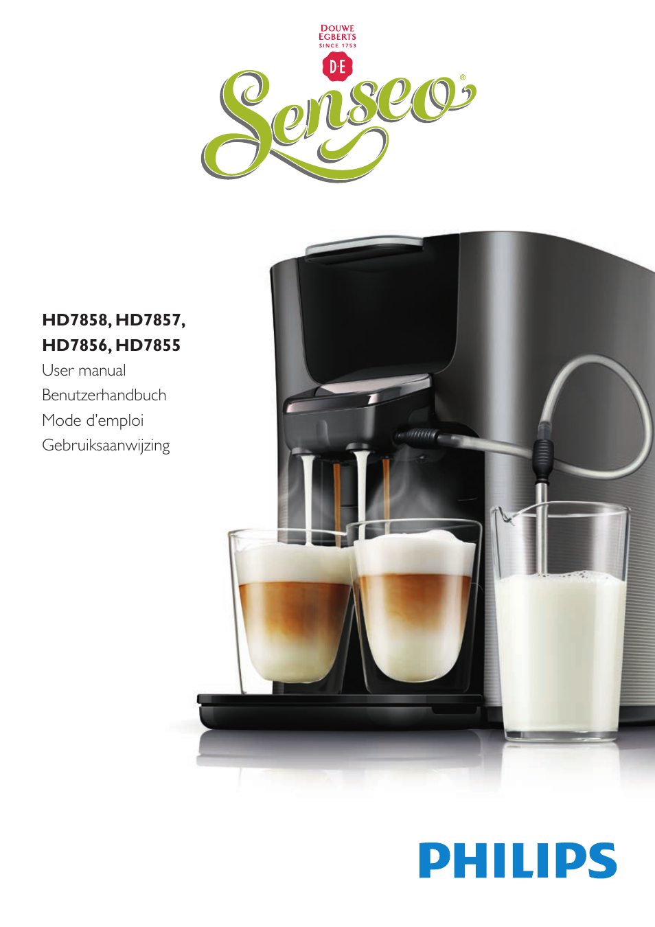 Philips SENSEO® Latte Duo Kaffeepadmaschine User Manual | 76 pages