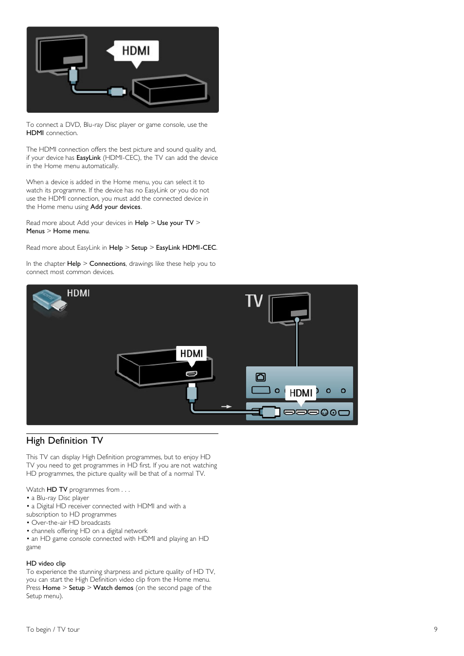 High definition tv | Philips 40PFL8605H-12 User Manual | Page 9 / 91