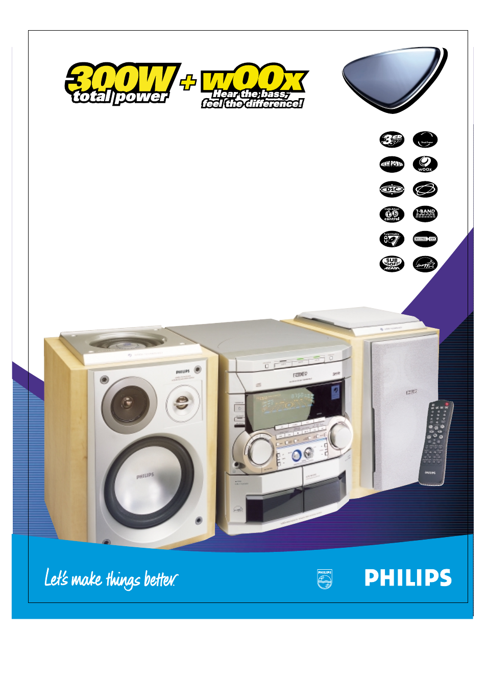 Philips Mini Hi-Fi System with 3 CD Changer + WO User Manual | 2 pages
