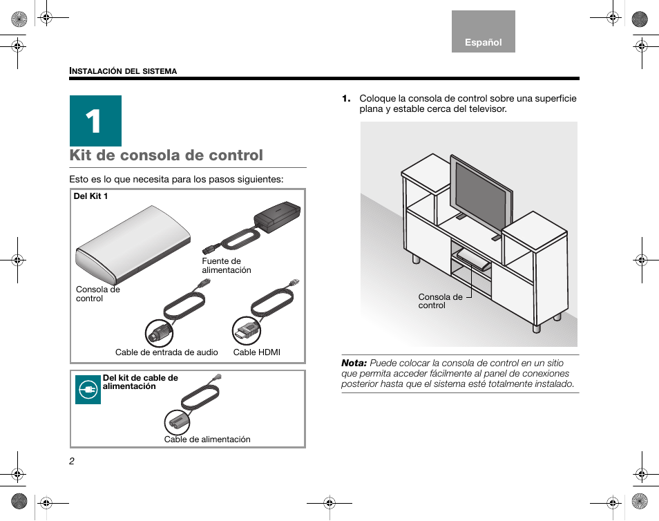 Kit de consola de control | Bose LIFESTYLE V35 User Manual | Page 4 / 18 |  Original mode