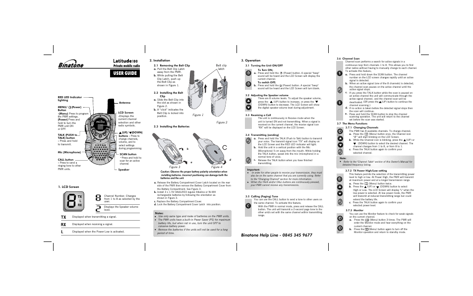 Binatone LATITUDE 100 User Manual | 2 pages