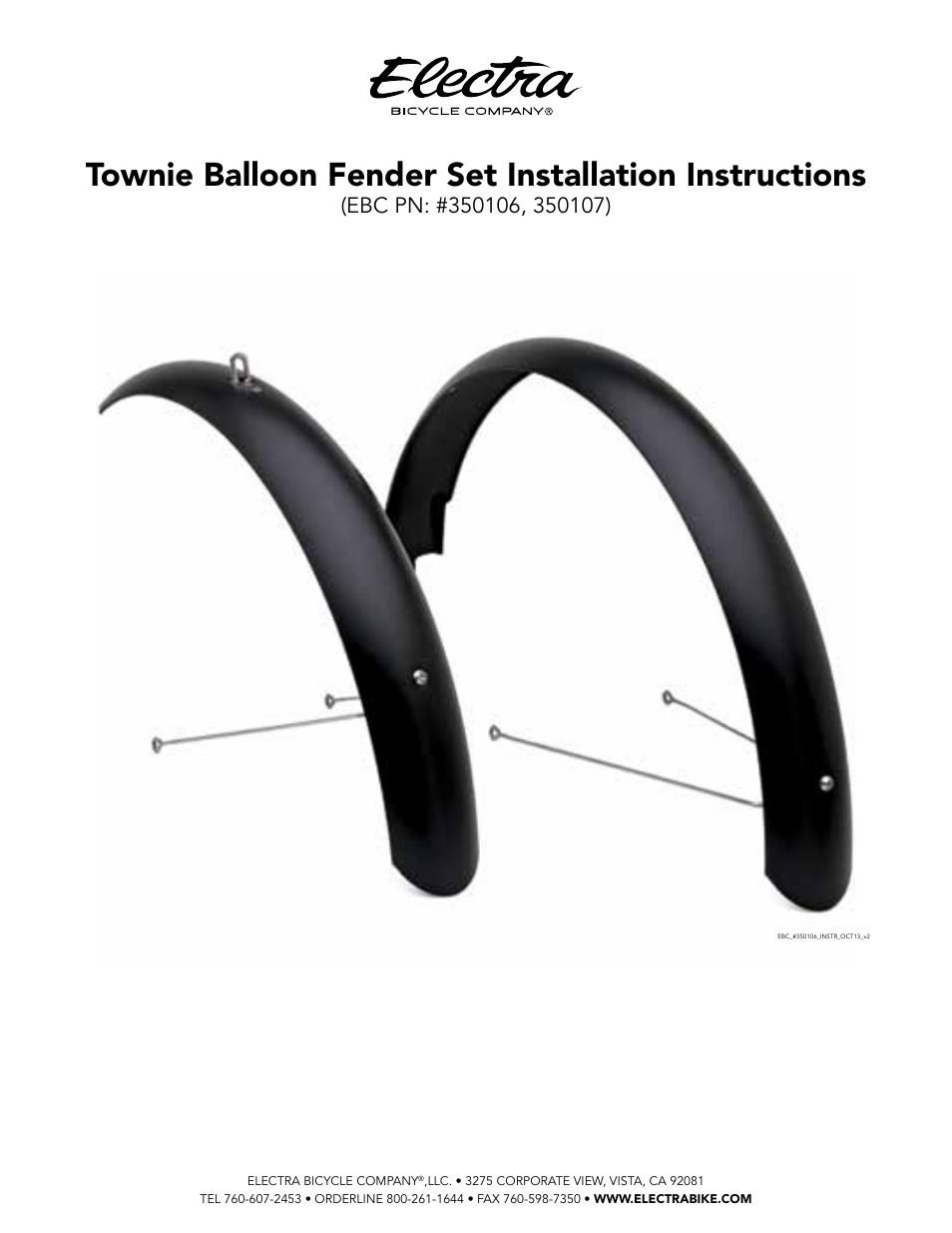 electra townie fender installation instructions