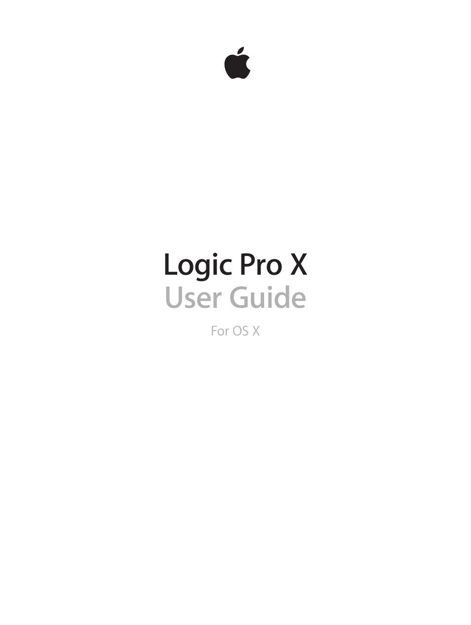 Apple Logic Pro X User Manual | 919 pages