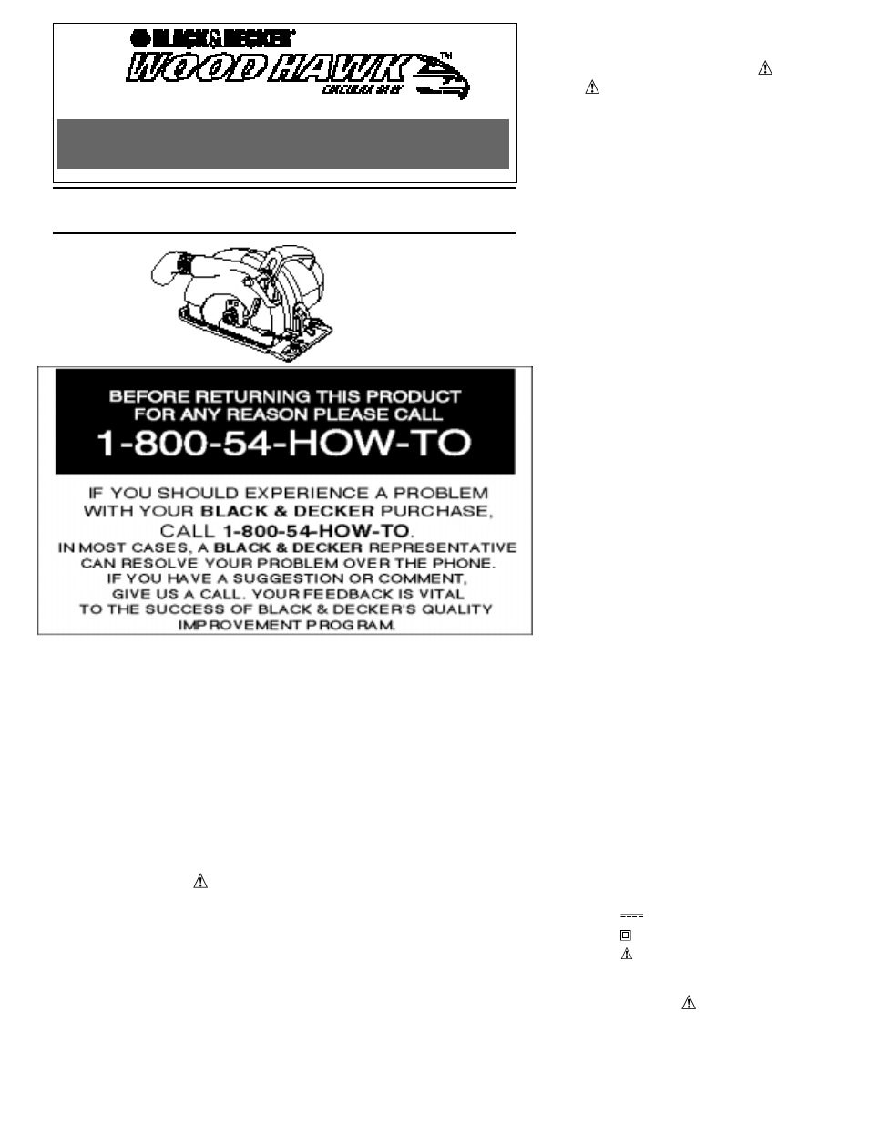 Black Decker Wood Hawk C2020 User Manual 7 pages