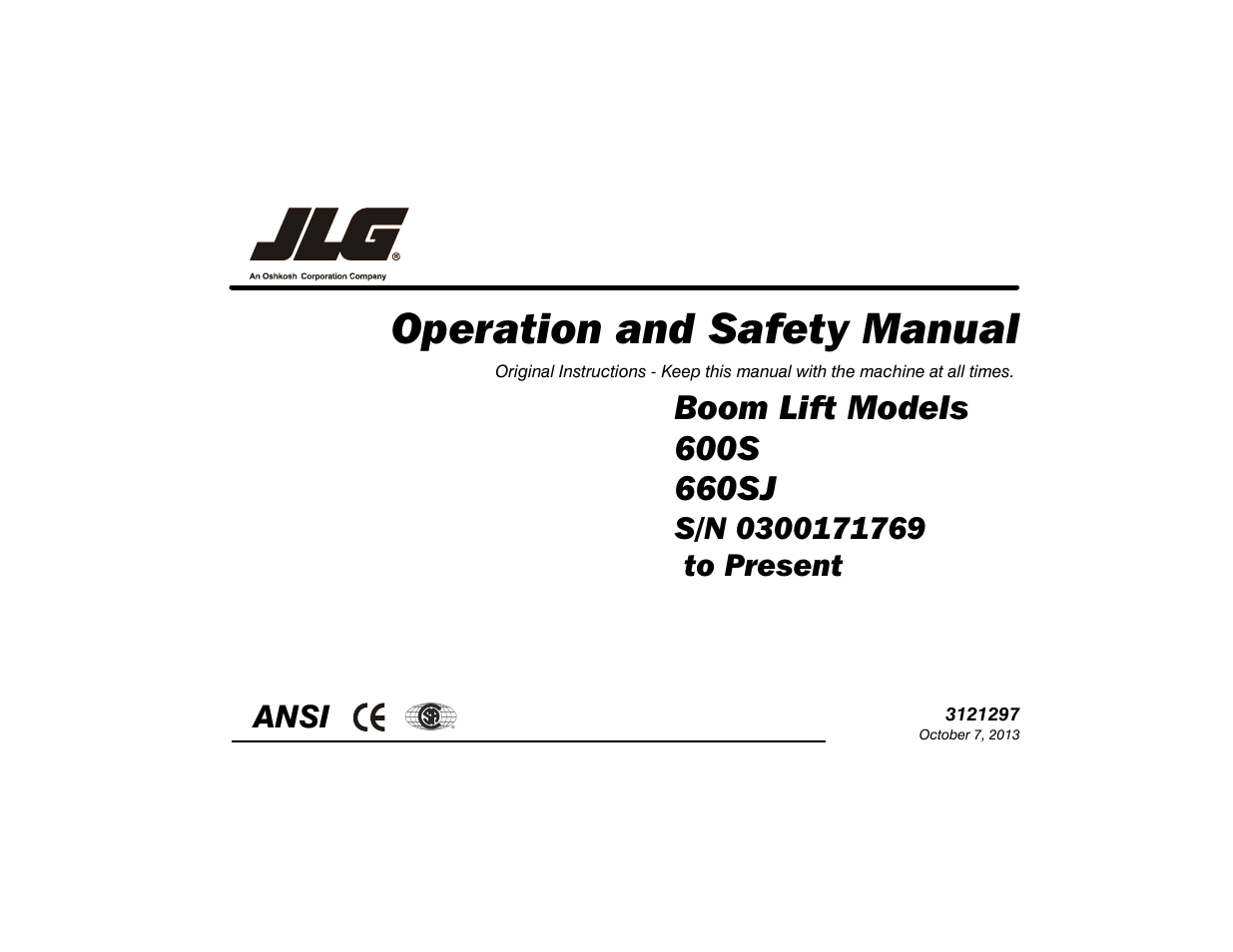 JLG 660SJ Operator Manual User Manual | 118 pages | Original mode