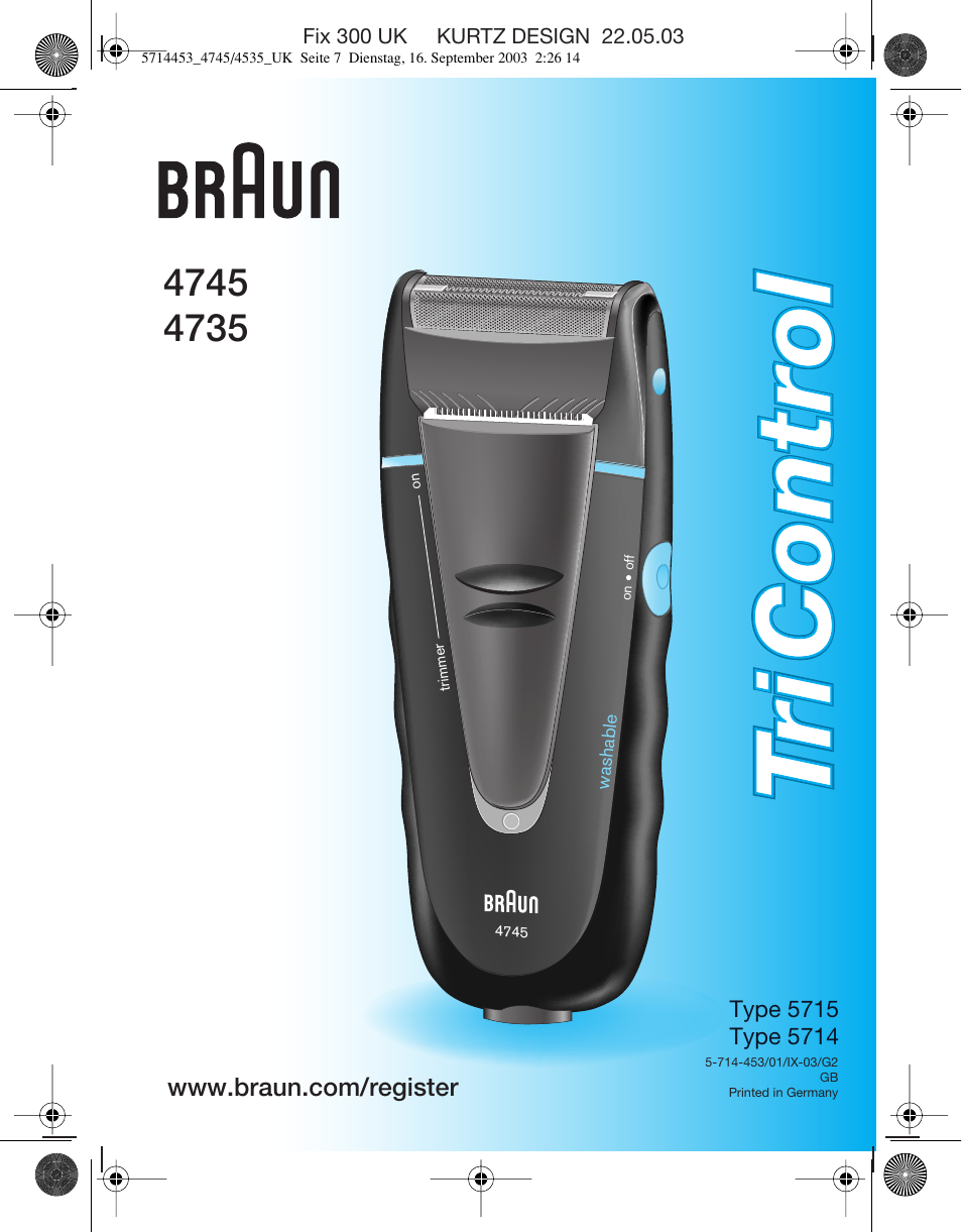 Braun 5715 User Manual | 6 pages | Also for: 5714