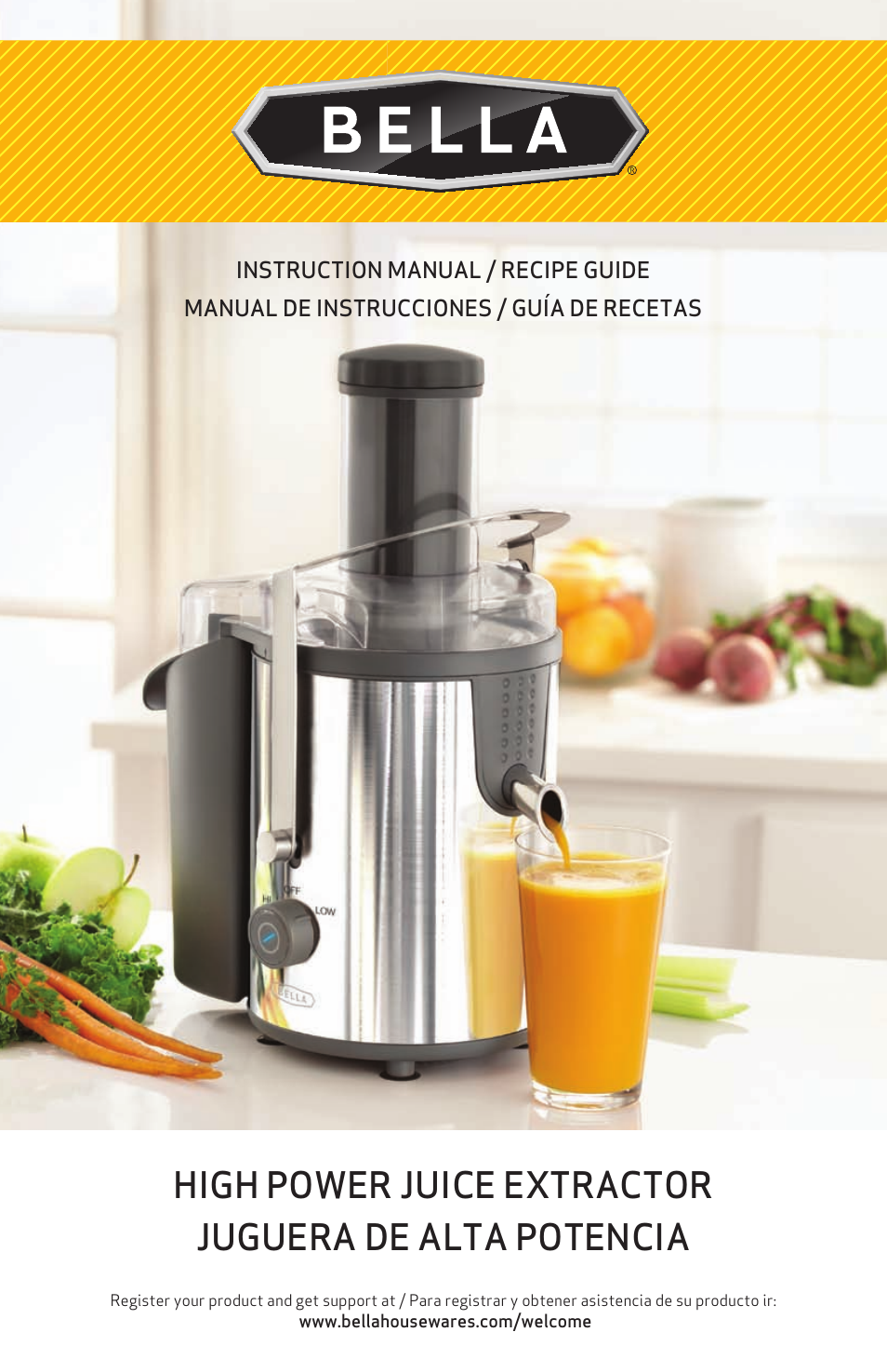 BELLA 13694 High Power Juicer User Manual | 36 pages
