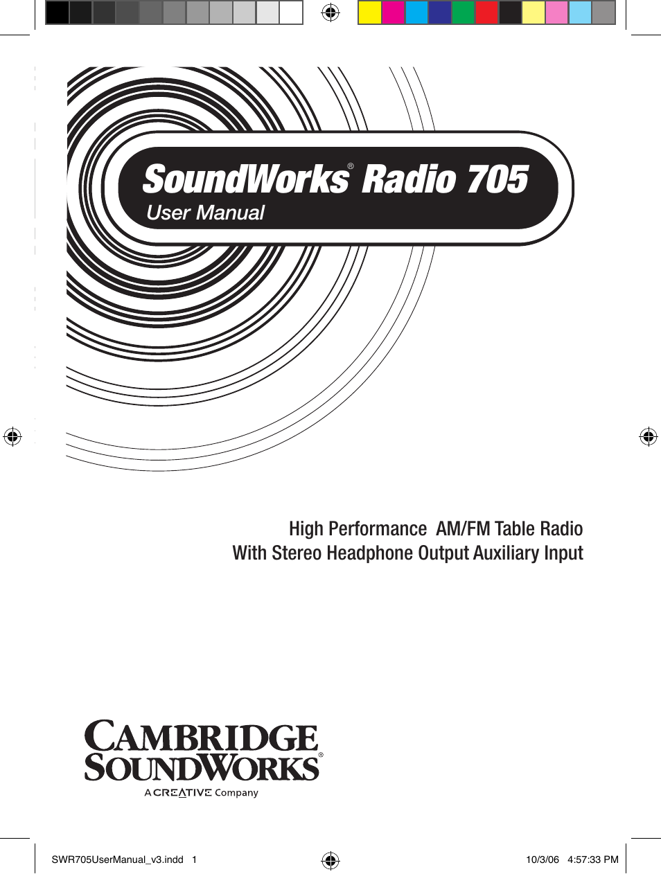 Cambridge SoundWorks SoundWorks 705 User Manual | 8 pages