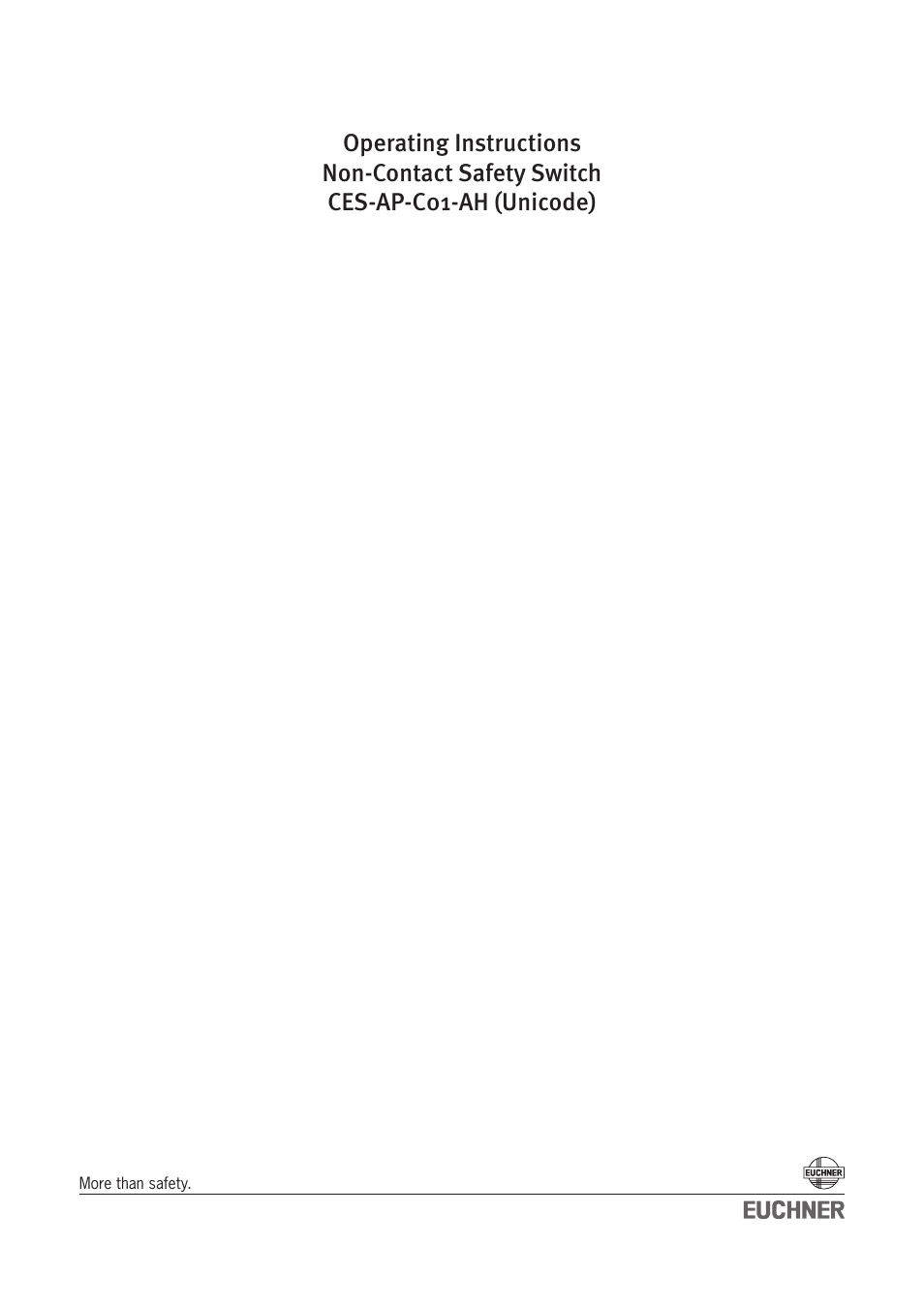 EUCHNER CES-AP-C01-AH (Unicode) User Manual | 30 pages