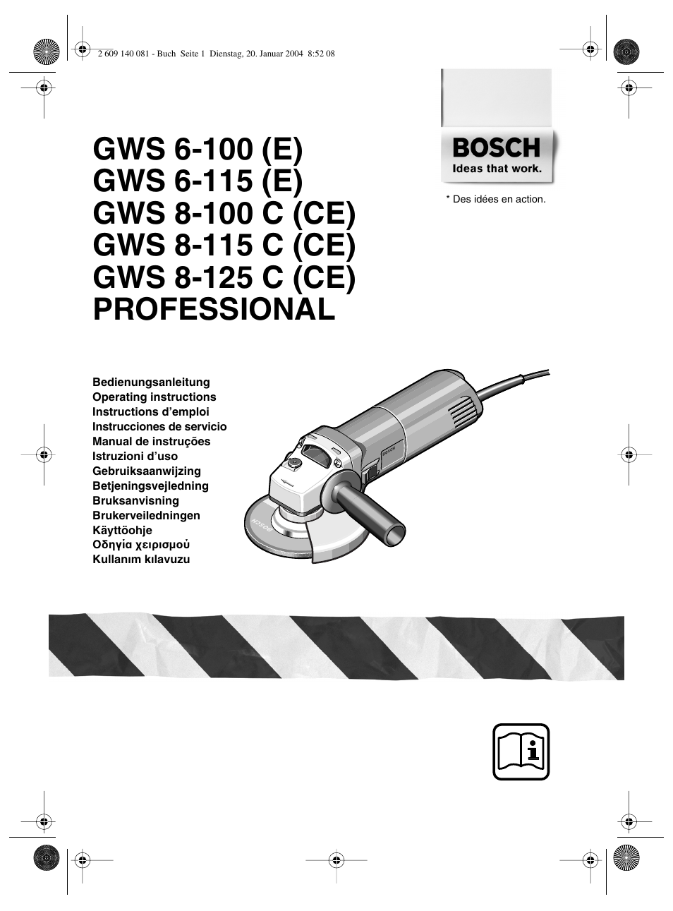 Bosch GWS 6-100 (E) User Manual | 27 pages