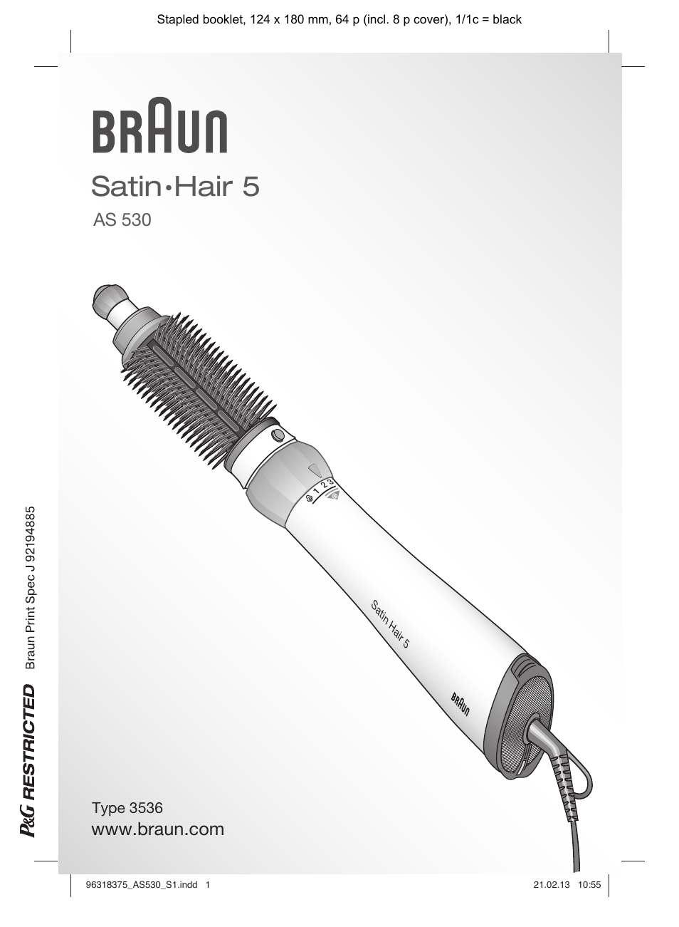Braun Satin Hair 5 AS 530 User Manual | 59 pages