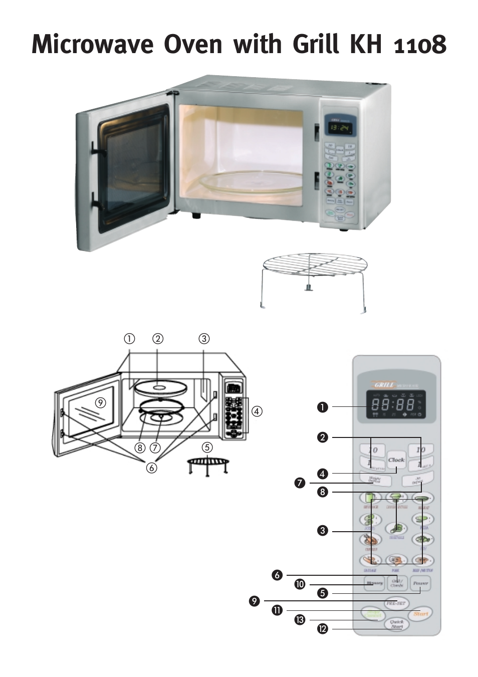 Microwave oven with grill kh 1108 | Bifinett KH 1108 User Manual | Page 3 /  24