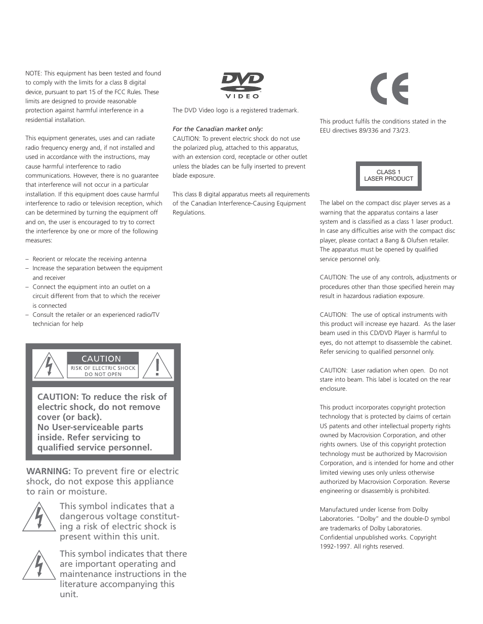 Bang & Olufsen DVD 1 - User Guide User Manual | Page 2 / 23 | Original mode