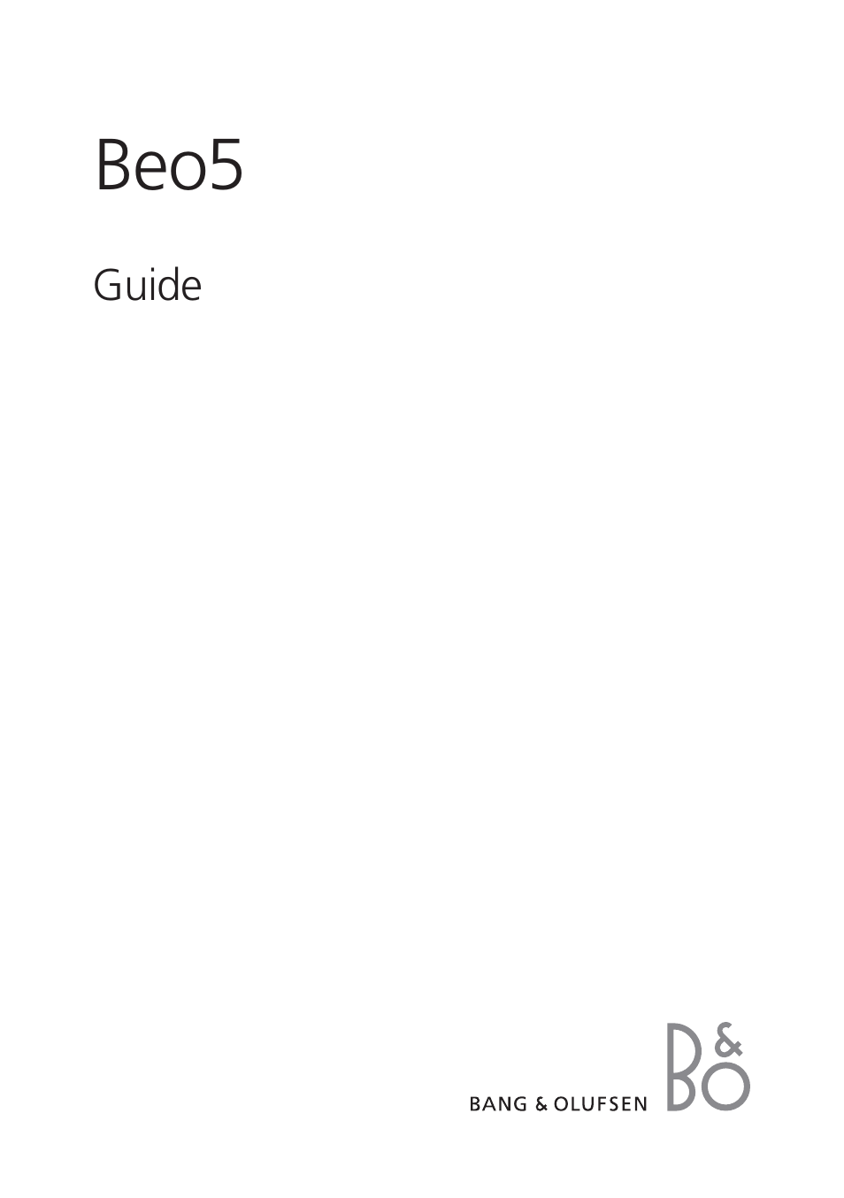 Bang & Olufsen Beo5 - User Guide User Manual | 24 pages