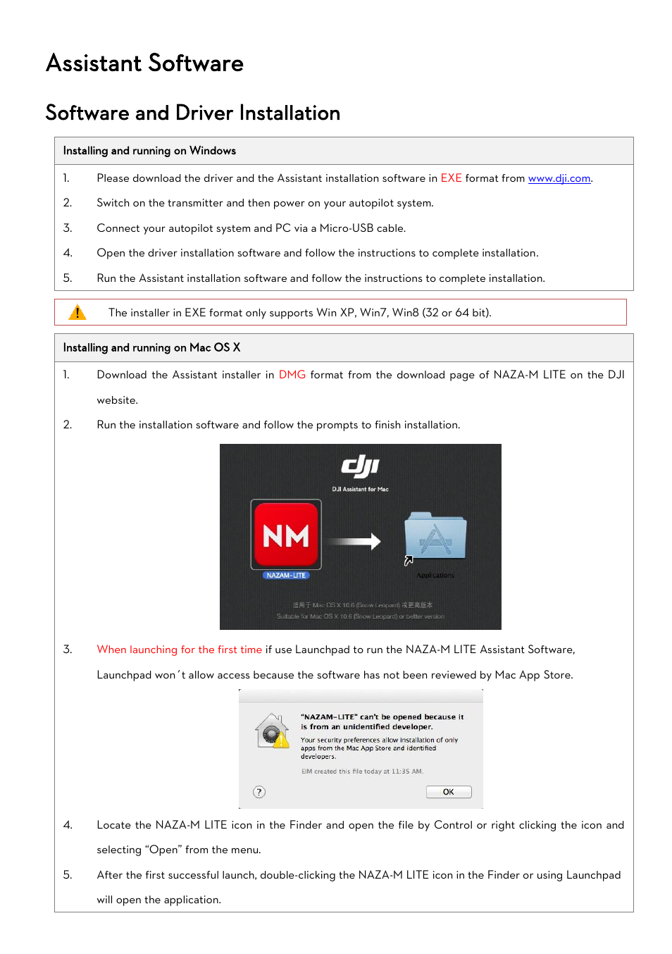 Assistant software, Oftware and, River | DJI Naza-M Lite User Manual | Page  9 / 45 | Original mode