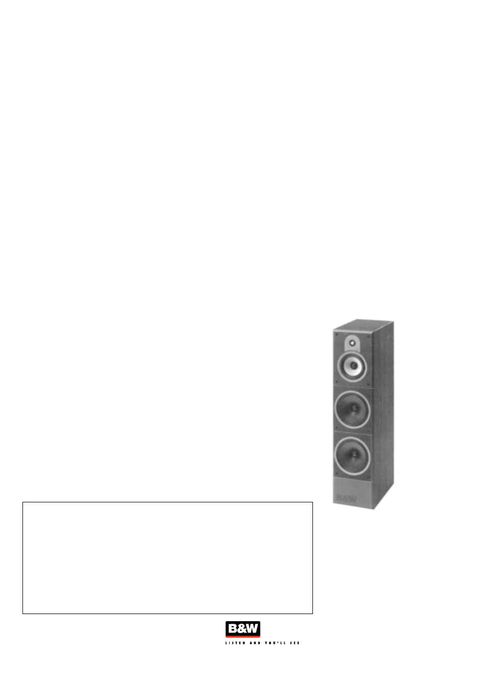 Bowers & Wilkins DM 640 User Manual | 1 page